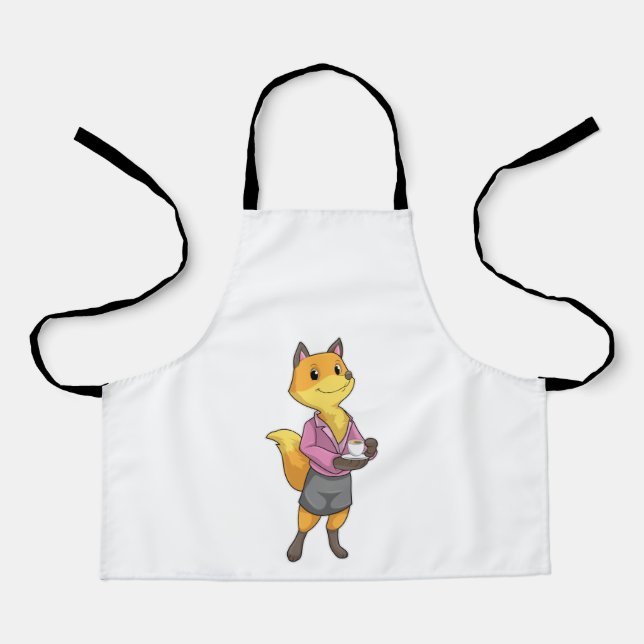 Fox as Secretary with Coffee Cup Apron (Front)