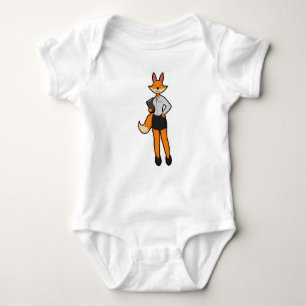 Fox as Secretary with Notepad Baby Bodysuit