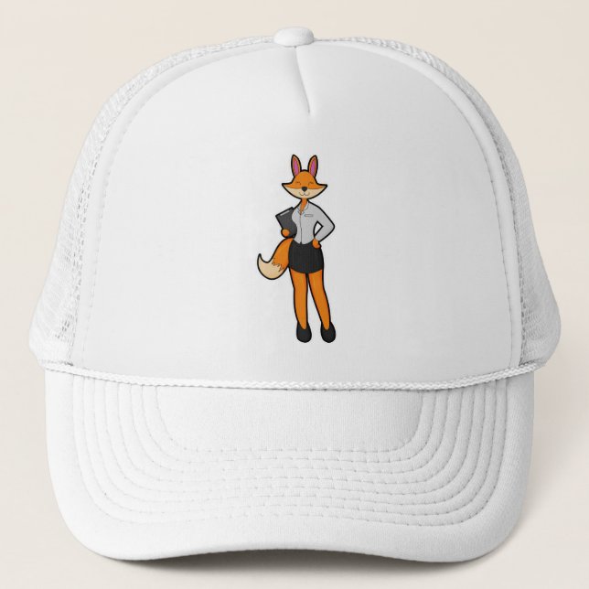 Fox as Secretary with Notepad Trucker Hat (Front)