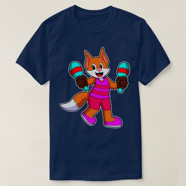 Fox as Singer with Microphone 2 T-Shirt (Design Front)