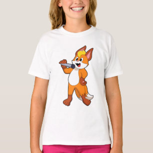 Fox as Singer with Microphone T-Shirt