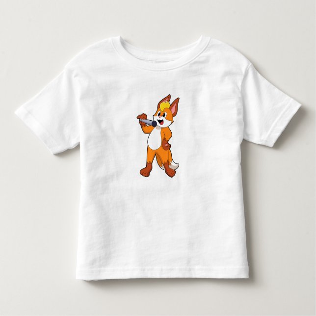 Fox as Singer with Microphone Toddler T-Shirt (Front)