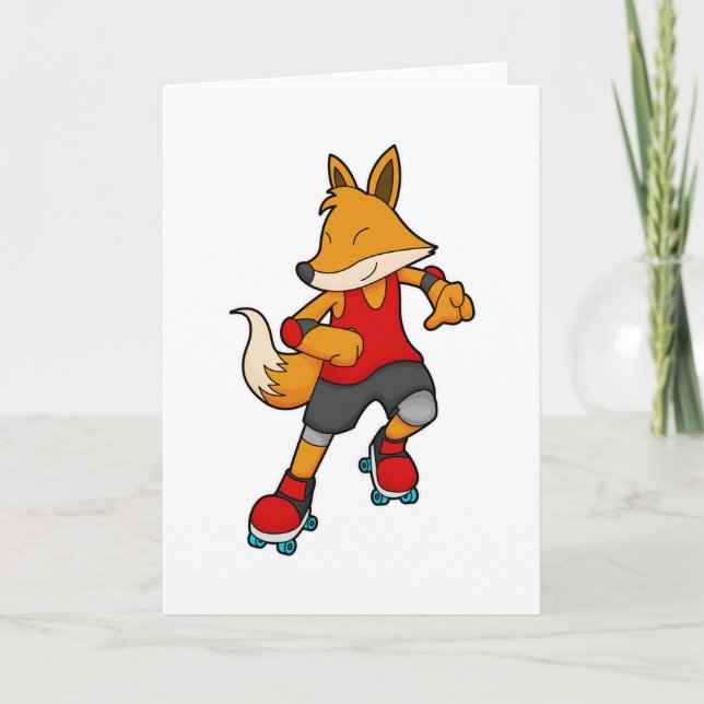Fox as Skater with Roller skates Card (Front)