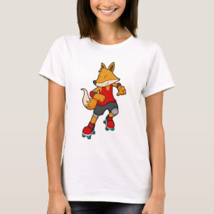 Fox as Skater with Roller skates T-Shirt