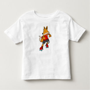 Fox as Skater with Roller skates Toddler T-Shirt
