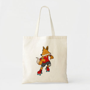 Fox as Skater with Roller skates Tote Bag