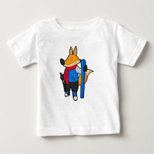 Fox as Skier with Ski Baby T-Shirt