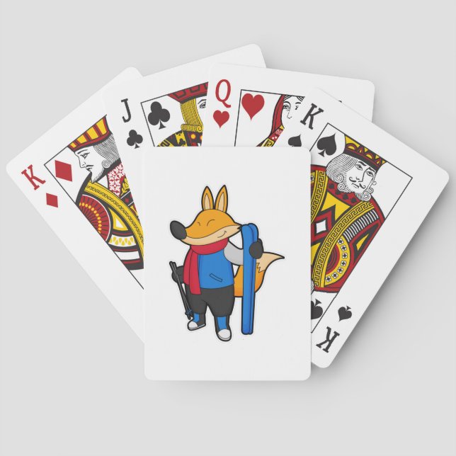 Fox as Skier with Ski Playing Cards (Back)