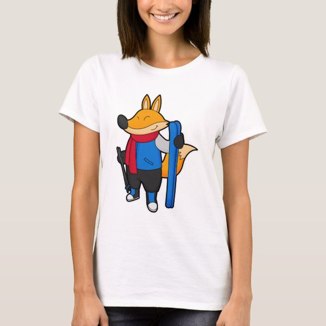 Fox as Skier with Ski T-Shirt (Front)