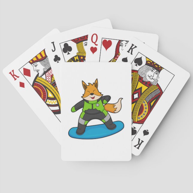 Fox as Snowboarder with Snowboard Playing Cards (Back)
