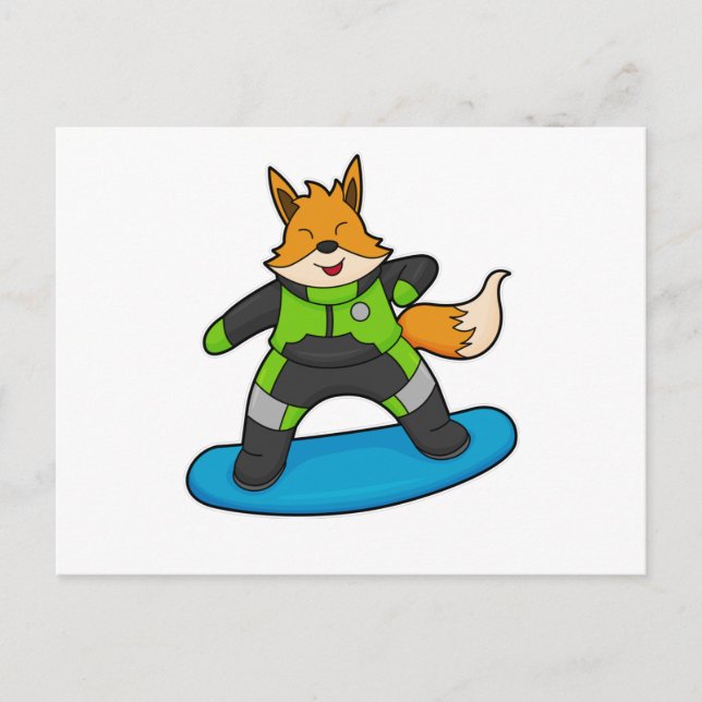 Fox as Snowboarder with Snowboard Postcard (Front)