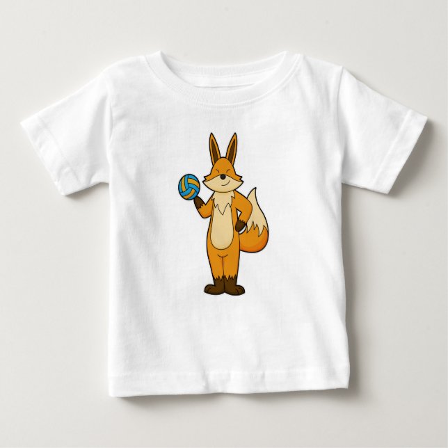 Fox as Volleyball player with Volleyball Baby T-Shirt (Front)