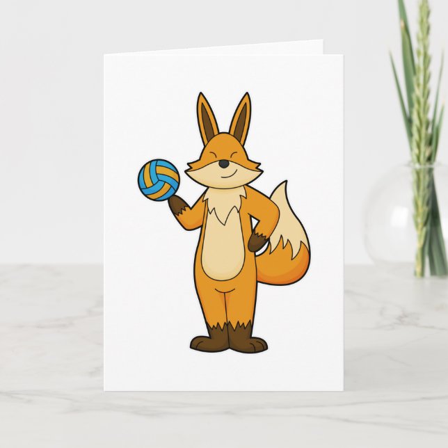 Fox as Volleyball player with Volleyball Card (Front)