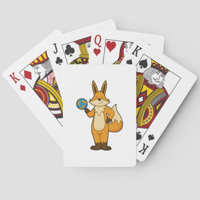 Fox as Volleyball player with Volleyball Playing Cards (Back)