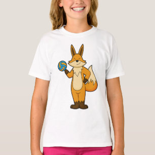 Fox as Volleyball player with Volleyball T-Shirt