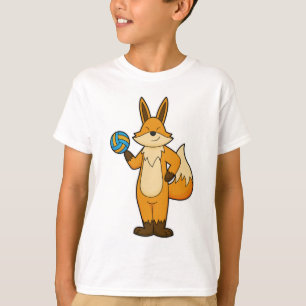 Fox as Volleyball player with Volleyball T-Shirt