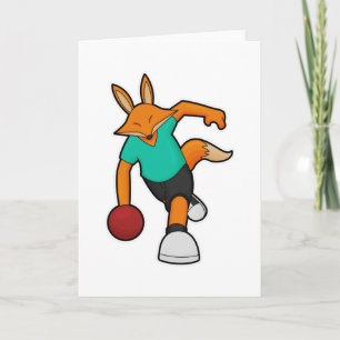 Fox at Bowling with Bowling ball Card