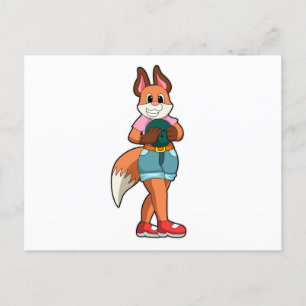 Fox at Bowling with Bowling ball Postcard