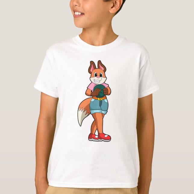 Fox at Bowling with Bowling ball T-Shirt (Front)