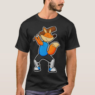 Fox at Cricket with Cricket bat T-Shirt
