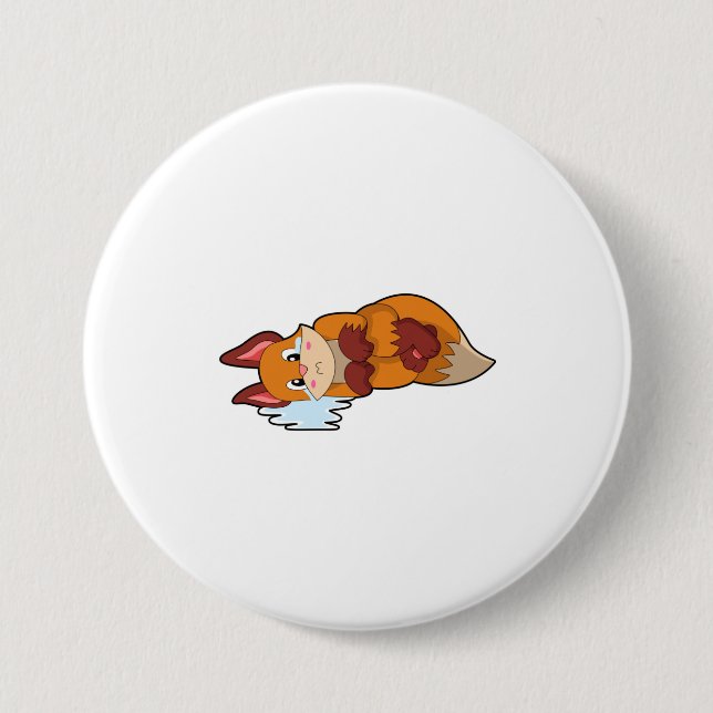 Fox at Crying 7.5 Cm Round Badge (Front)