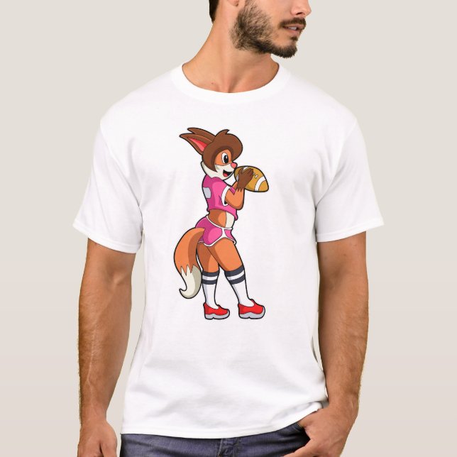 Fox at Football Sports T-Shirt (Front)