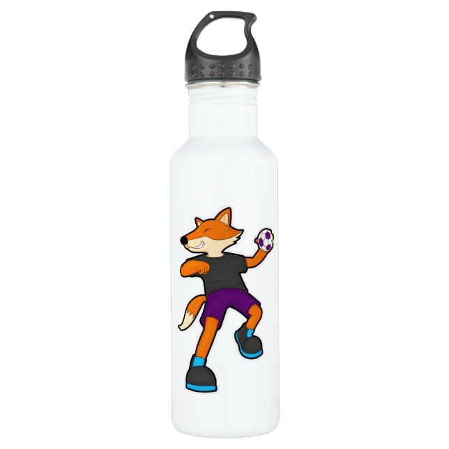 Fox at Handball player with Handball 710 Ml Water Bottle (Front)