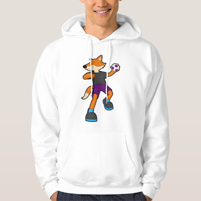 Fox at Handball player with Handball Hoodie (Front)