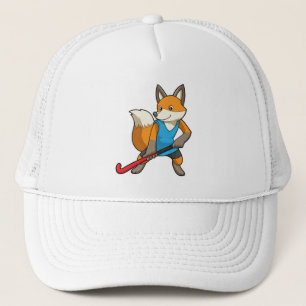 Fox at Hockey with Hockey bat Trucker Hat