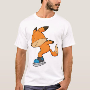 Fox at Ice skating with Ice skates T-Shirt