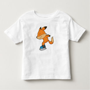 Fox at Ice skating with Ice skates Toddler T-Shirt
