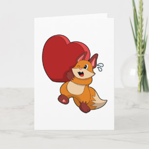 Fox at Love with Heart Card
