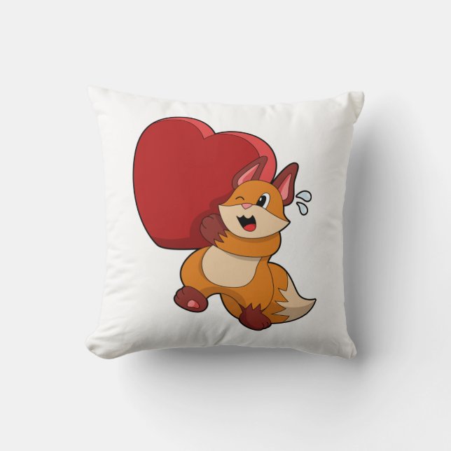 Fox at Love with Heart Cushion (Front)