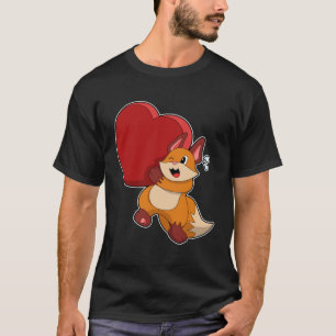 Fox at Love with Heart T-Shirt