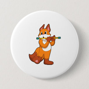 Fox at Music with Flute.PNG 7.5 Cm Round Badge