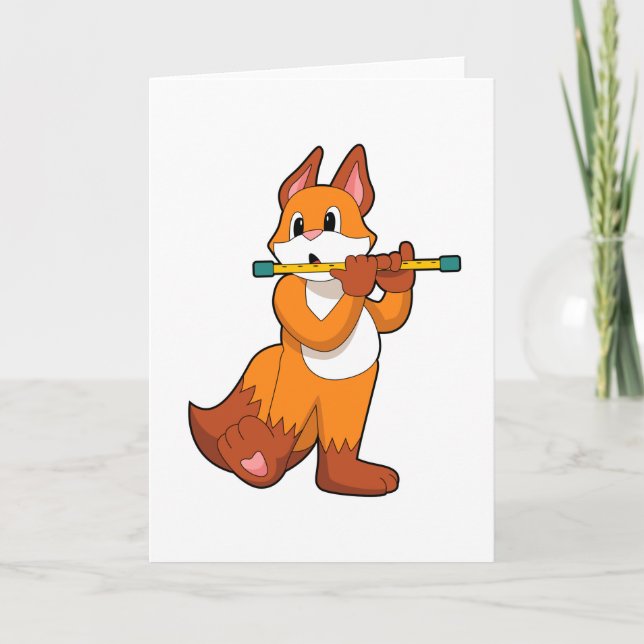 Fox at Music with Flute.PNG Card (Front)