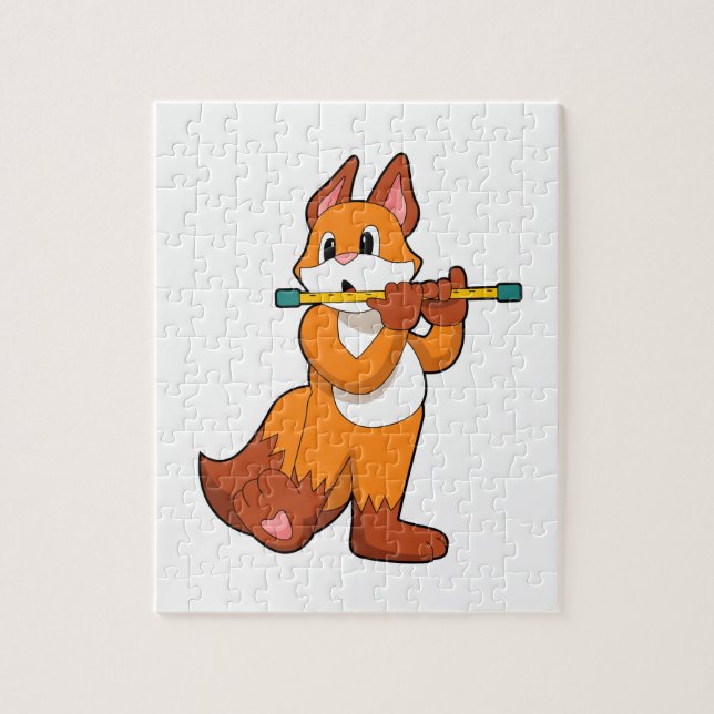 Fox at Music with Flute.PNG Jigsaw Puzzle (Vertical)