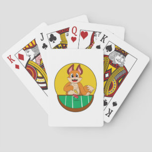 Fox at Poker with Poker chips Playing Cards