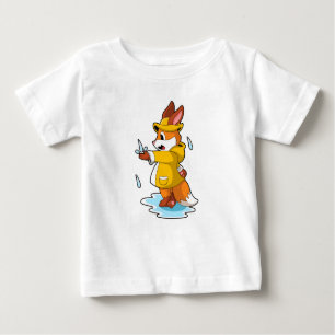 Fox at Rain with Rain drops Baby T-Shirt