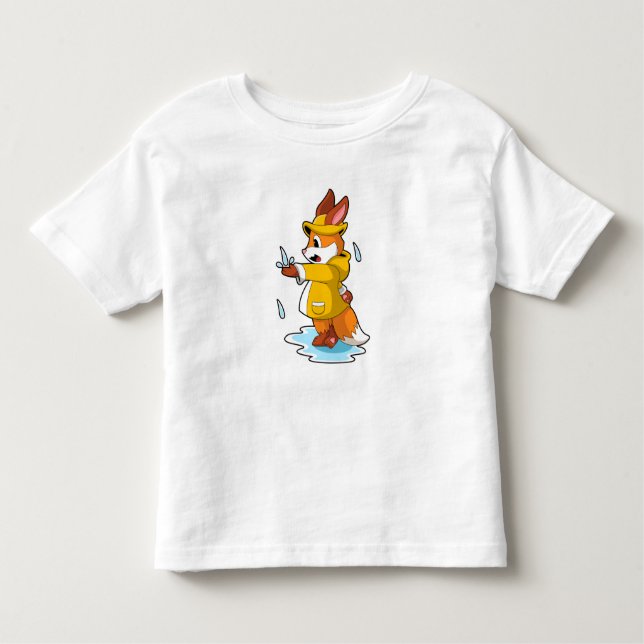 Fox at Rain with Rain drops Toddler T-Shirt (Front)