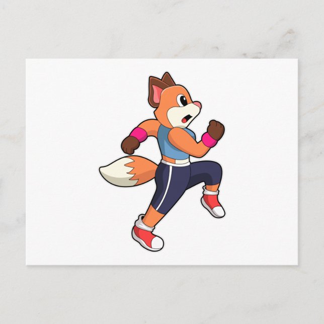 Fox at Running Postcard (Front)