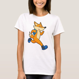 Fox at Running with Backpack T-Shirt