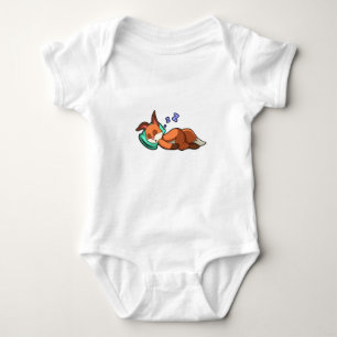 Fox at Sleeping with Pillow Baby Bodysuit