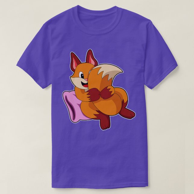 Fox At Sleeping With Pillow  T-Shirt (Design Front)