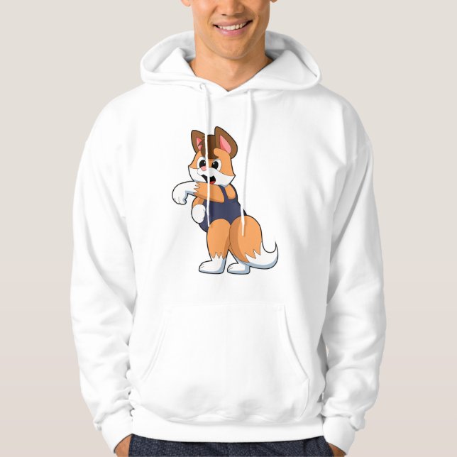 Fox at Swimming with Swimsuit Hoodie (Front)