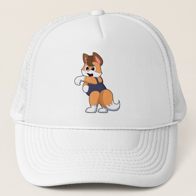 Fox at Swimming with Swimsuit Trucker Hat (Front)