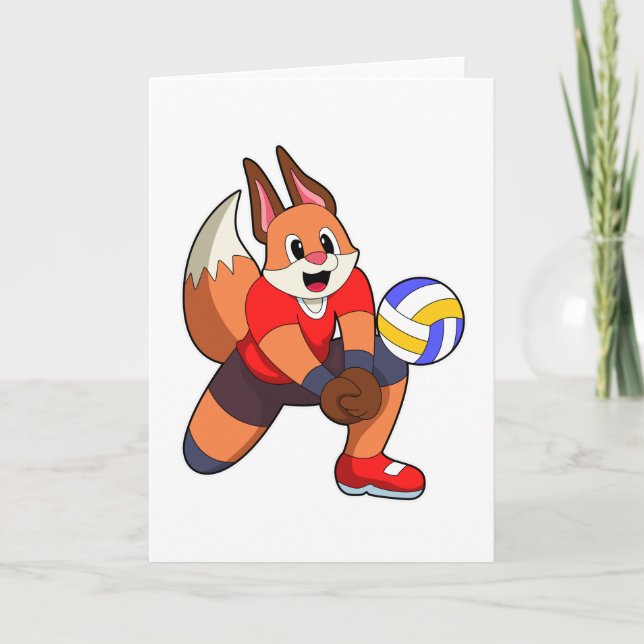 Fox at Volleyball Sports Card (Front)