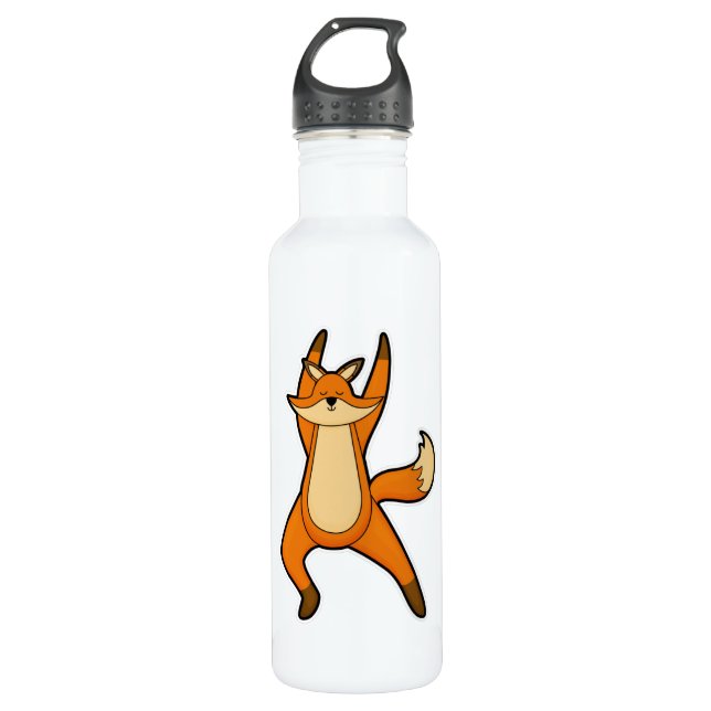 Fox at Yoga Stretching exercise 710 Ml Water Bottle (Front)