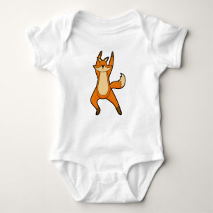 Fox at Yoga Stretching exercise Baby Bodysuit
