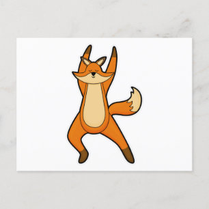 Fox at Yoga Stretching exercise Postcard